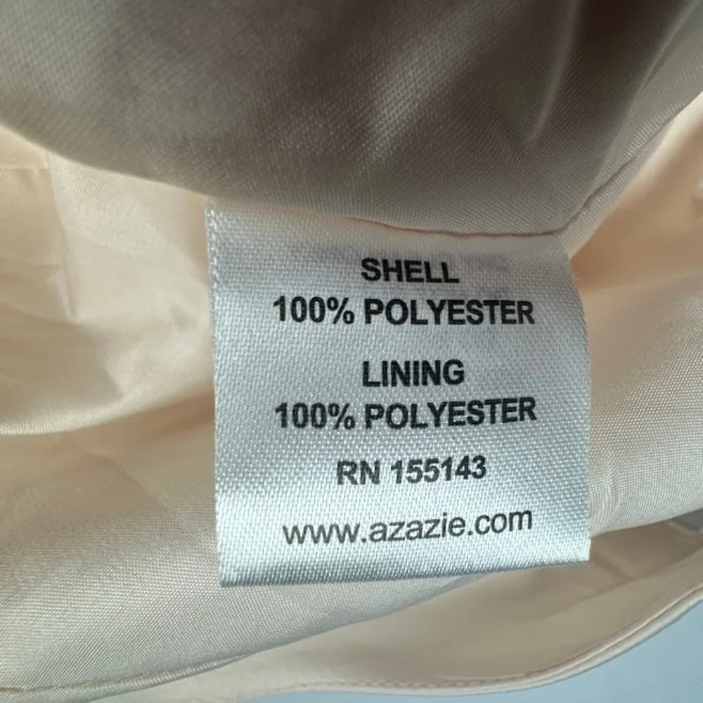 Azazie Atelier Olivia Dress Womens 24 Cream Pleated Midi Wedding Guest Cocktail - Picture 12 of 16